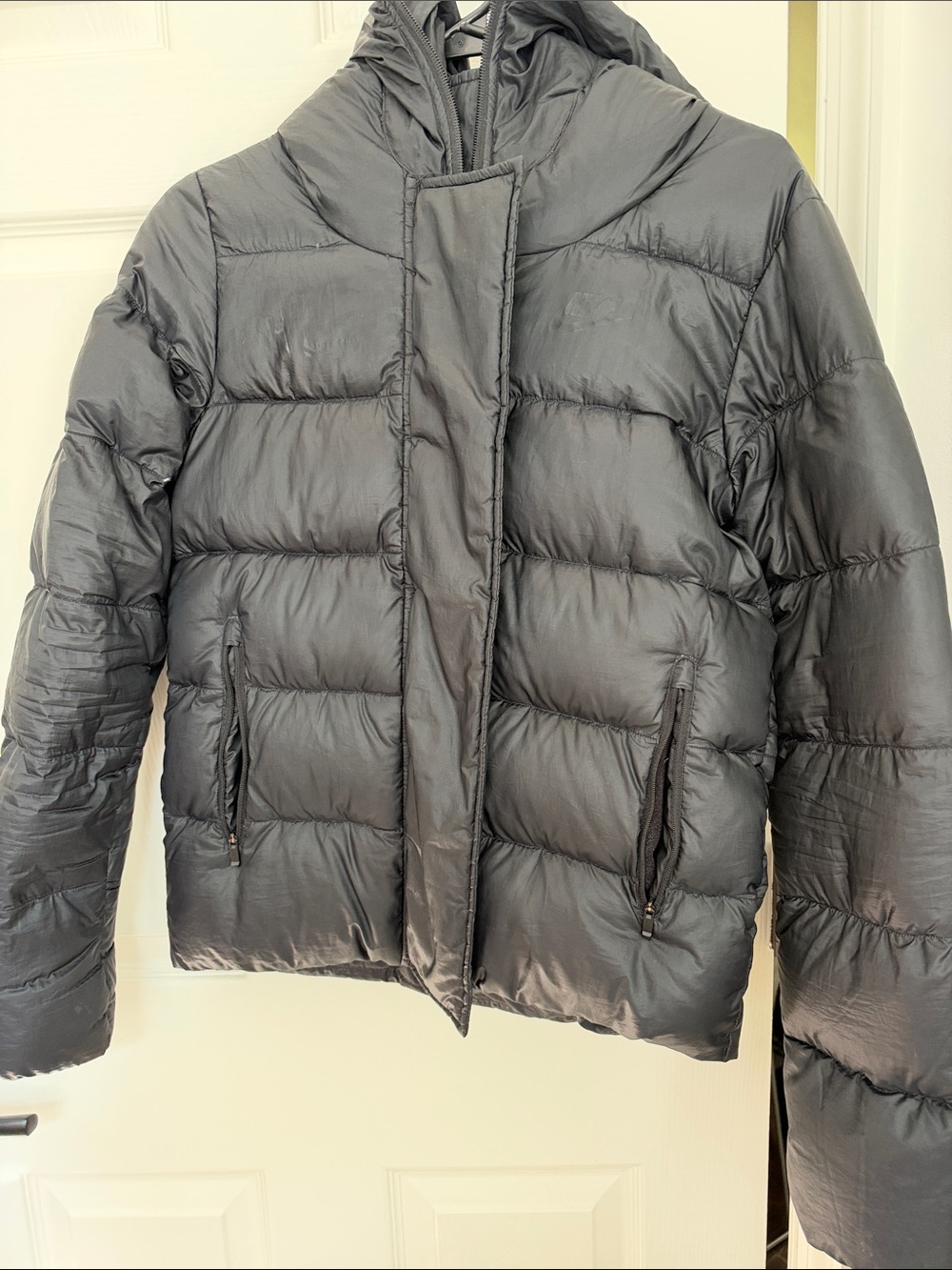 Nike Black Hooded Quilted Puffer Jacket